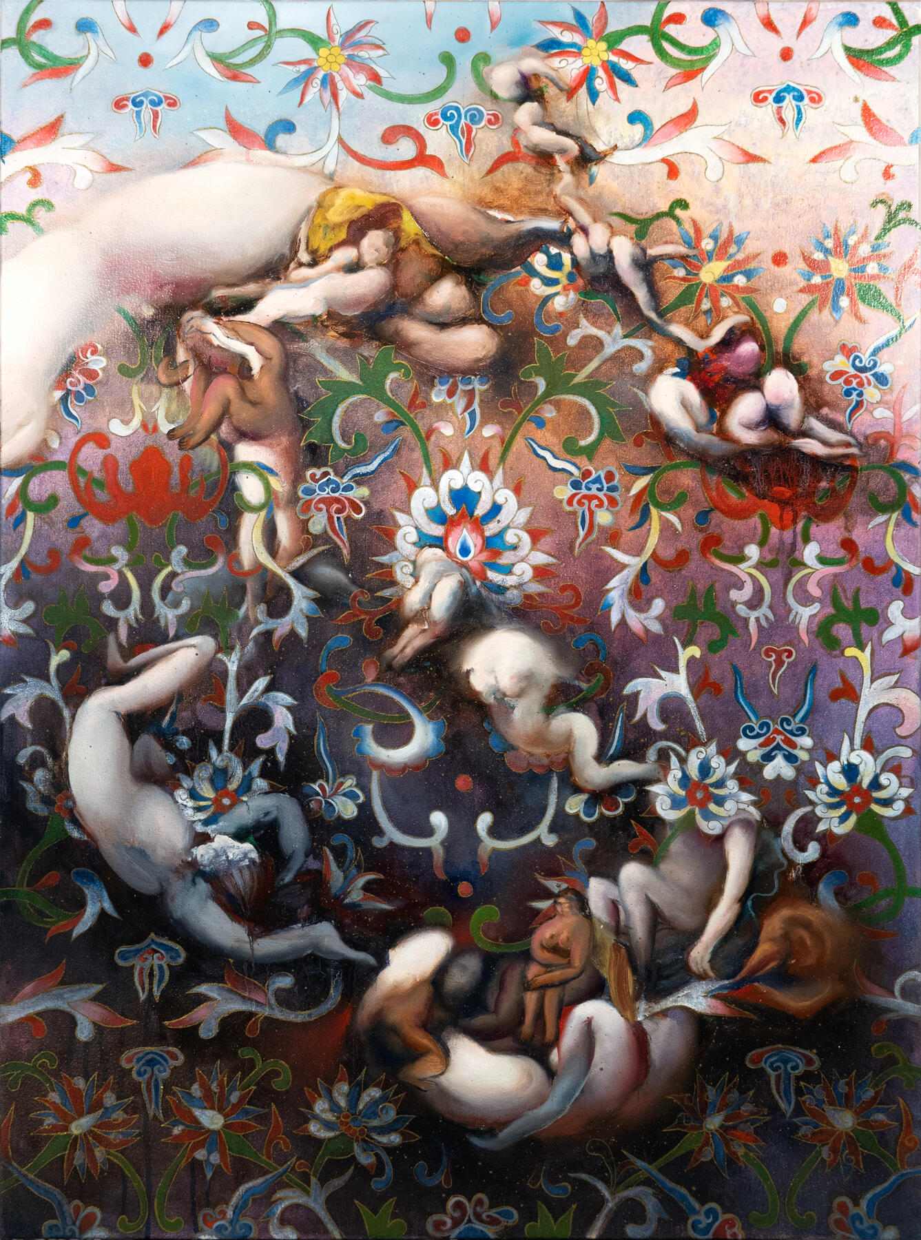 Fusion's song, oil and acrylic on canvas, 30 x 40 inches, 2022